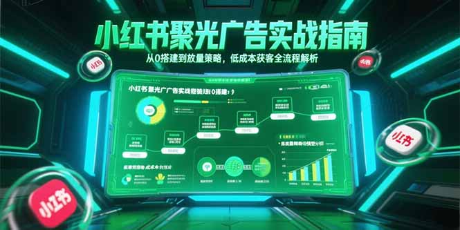 小红书聚光广告实战指南，从0搭建到放量策略，低成本获客全流程解析-柒浠资源网