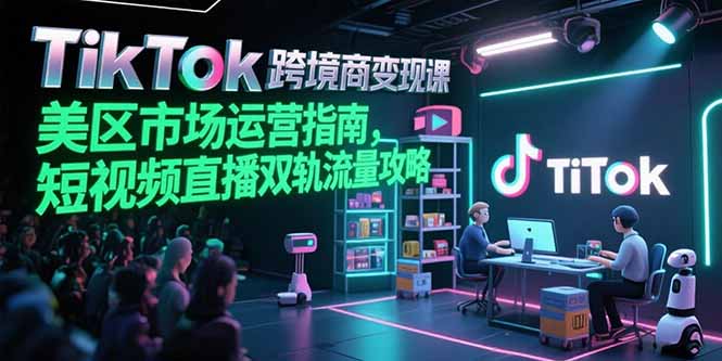 TikTok跨境电商变现课，美区市场运营指南，短视频直播双轨流量攻略-柒浠资源网