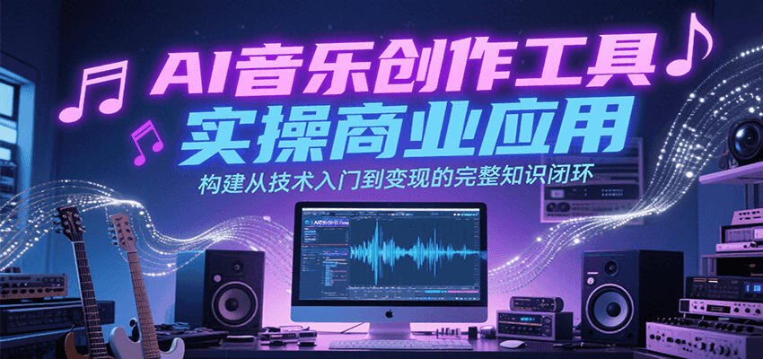 AI音乐创作工具实操商业应用，构建从技术入门到变现的完整知识闭环-柒浠资源网