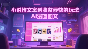 小说推文拿到收益最快的玩法,AI漫画图文