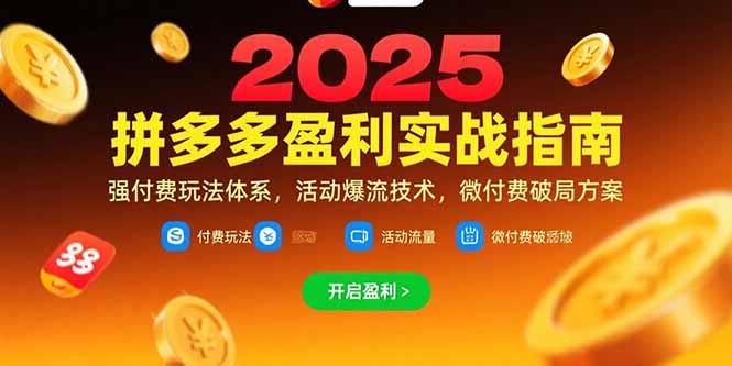 拼多多盈利实战指南，强付费玩法，活动爆流技术，微付费破局方案(更新7月-柒浠资源网