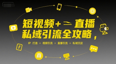 短视频+直播私域引流全攻略，IP打造 +视频引流 +直播引流 +私域沉淀-柒浠资源网