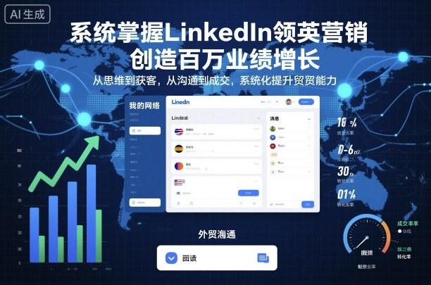 系统掌握LinkedIn领英营销，创造百万业绩增长，从思维到获客，从沟通到成交，系统化提升外贸能力-柒浠资源网
