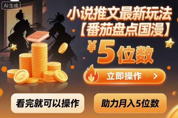 小说推文最新玩法，助力月入5位数【番茄盘点国漫】玩法，看完就可以操作-柒浠资源网