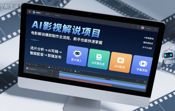 AI影视解说项目，电影解说爆款制作全流程，新手也能快速掌握-柒浠资源网