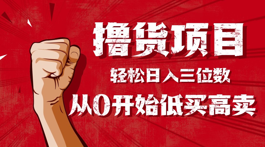 手把手教你撸货，从0开始低买高卖，小白轻松实现日入三位数!!!-柒浠资源网