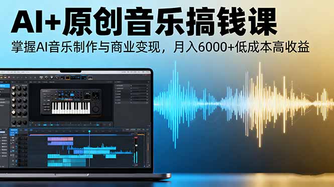 AI+原创音乐搞钱课：掌握AI音乐制作与商业变现，月入6000+低成本高收益-柒浠资源网