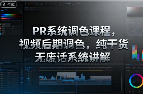 PR系统调色课程，视频后期调色，纯干货无废话系统讲解-柒浠资源网