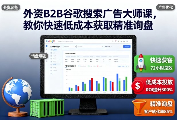 外资B2B谷歌搜索广告大师课，教你快速低成本获取精准询盘-柒浠资源网