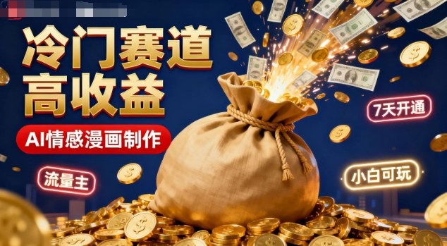 公众号冷门赛道，用AI做情感漫画，7天开通流量主，操作简单，小白可玩-柒浠资源网