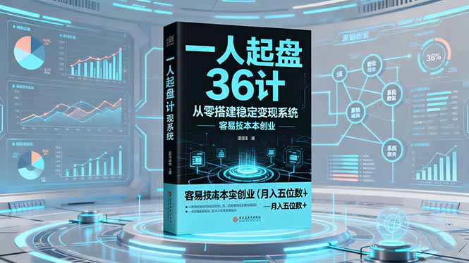 一人起盘36计：从零搭建稳定变现系统，实现低成本创业，月入五位数+-柒浠资源网