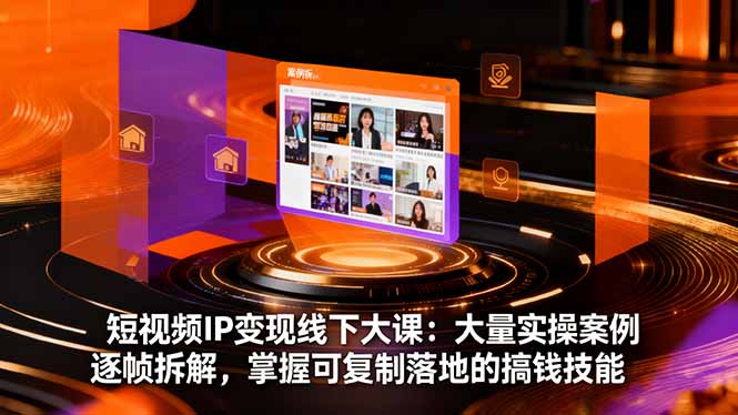 短视频IP变现线下大课：大量实操案例逐帧拆解，掌握可复制落地的搞钱技能-柒浠资源网