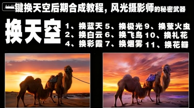 一键换天空后期合成教程，风光摄影师的秘密武器-柒浠资源网