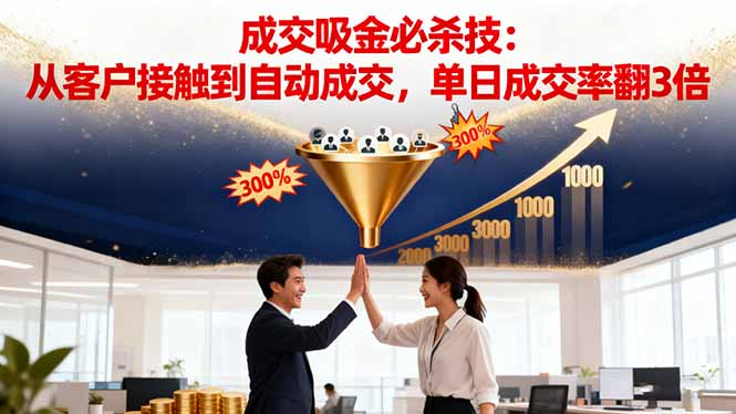 吸金成交营销必杀技：从客户接触到自动成交，单日成交率翻3倍-柒浠资源网