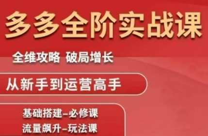 大炮·拼多多全阶实战课程(更新10月)-柒浠资源网