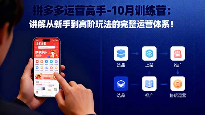 拼多多运营高手-10月训练营：讲解从新手到高阶玩法的完整运营体系！-柒浠资源网