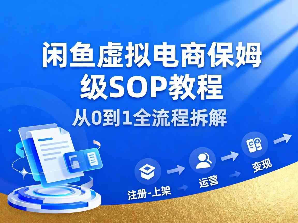闲鱼虚拟电商，月入轻松过1W，保姆级SOP教程-柒浠资源网
