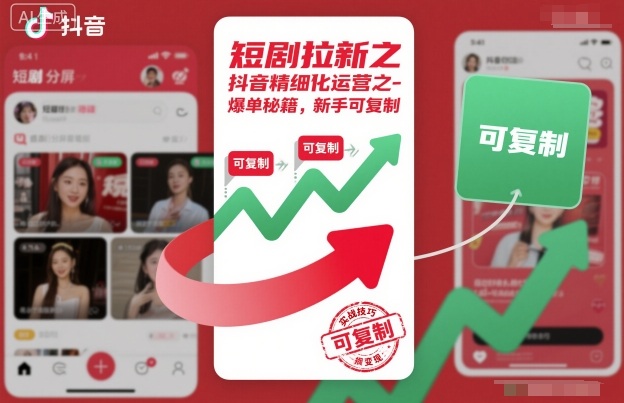 短剧拉新之抖音精细化运营之爆单秘籍，新手可复制-柒浠资源网