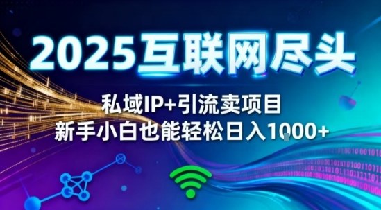 2025网创尽头王炸项目！私域IP+精准引流，新手小白在家躺賺日入1k，零经验也能上手【揭秘】-柒浠资源网