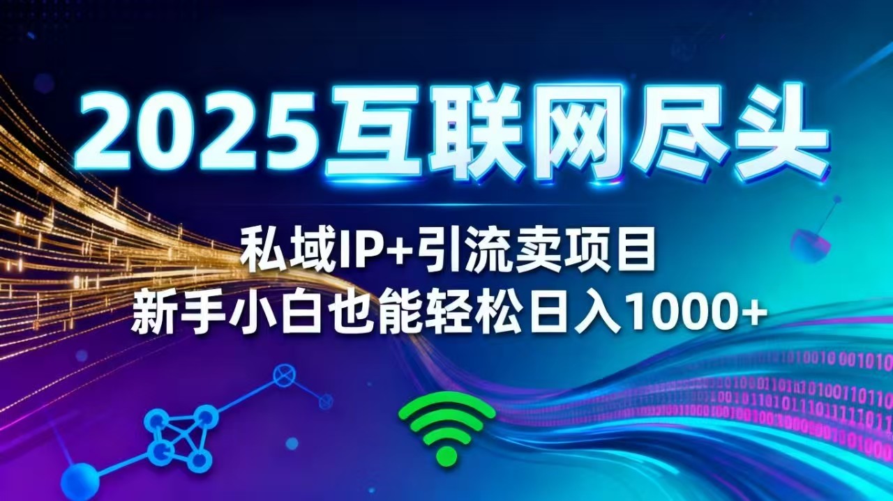 2025网创尽头王炸项目！私域 IP + 精准引流，新手小白在家躺赚日入 1000+-柒浠资源网