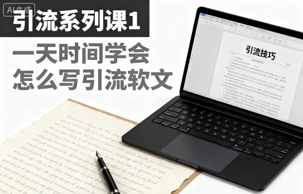 引流系列课1，一天时间学会怎么写引流软文-柒浠资源网