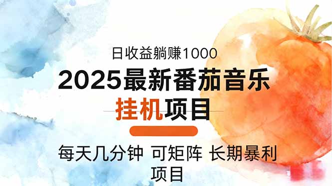 2025年最新番茄音乐人挂机项目，每天几分钟，月入1000＋，可矩阵，一台…-柒浠资源网