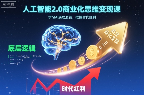 人工智能2.0商业化思维变现课，学习AI底层逻辑，把握时代红利-柒浠资源网