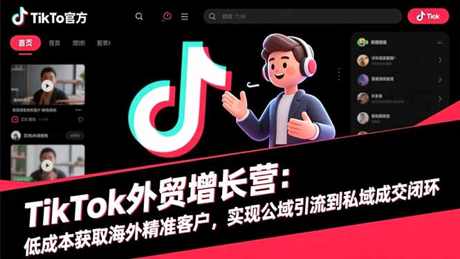 TikTok外贸增长营：低成本获取海外精准客户，实现公域引流到私域成交闭环-柒浠资源网