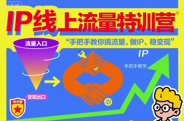 IP线上流量特训营，手把手教你搞流量、做IP、稳变现-柒浠资源网