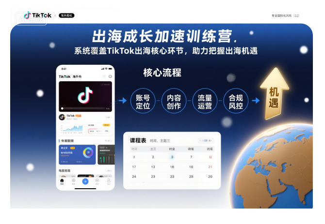 出海成长加速训练营，系统覆盖TikTok出海核心环节，助力把握出海机遇(更新)-柒浠资源网