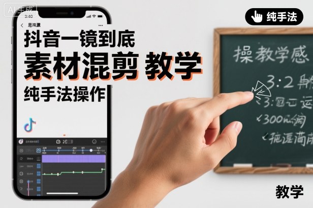 抖音一镜到底素材混剪教学，纯手法操作-柒浠资源网