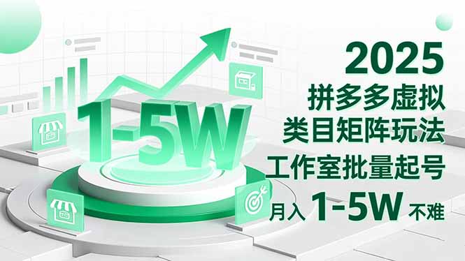 2025 拼多多虚拟类目矩阵玩法，工作室批量起号，月入 1-5W 不难-柒浠资源网