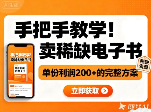 手把手教学！在小红书卖稀缺电子书，单份利润2张+的完整方案-柒浠资源网
