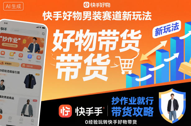 快手好物男装赛道新玩法，抄作业就行，0经验玩转快手好物带货-柒浠资源网