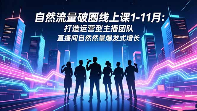 自然流量破圈线上课1-11月：打造运营型主播团队 直播间自然流量爆发式增长-柒浠资源网