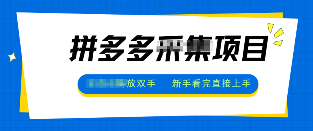 拼多多电商采集，一小时50+，操作简单，零投资-柒浠资源网