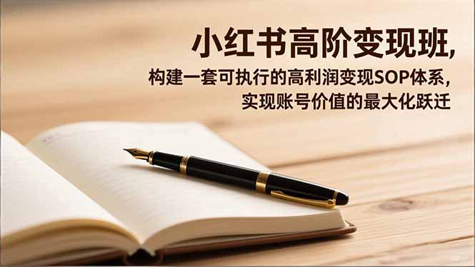 小红书高阶变现班，构建一套可执行的高利润变现SOP体系，实现账号价值的最大化跃迁-柒浠资源网