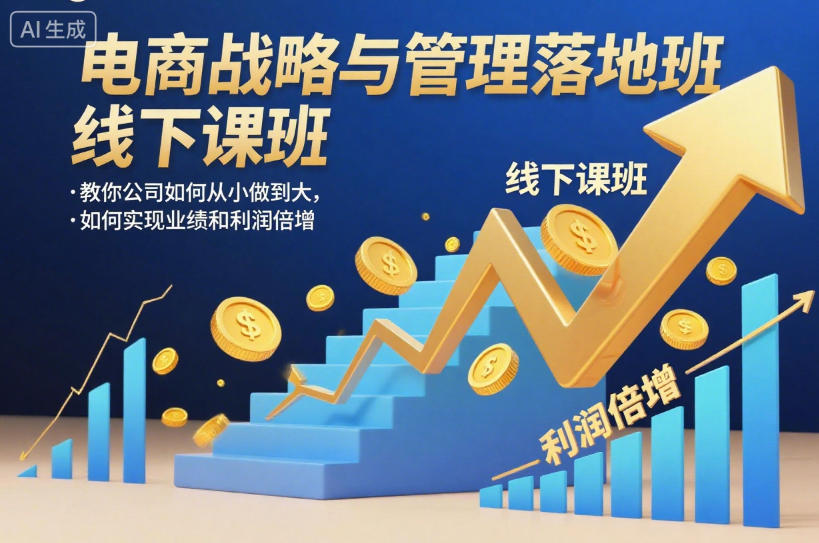 电商战略与管理落地班线下课，教你公司如何从小做到大，如何实现业绩和利润倍增【录音】-柒浠资源网