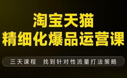 猫课子幽·淘宝天猫精细化爆品运营【音频+字幕+文档】(9月12-14杭州线下课)-柒浠资源网