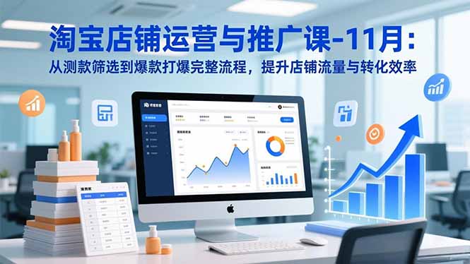 淘宝店铺运营与推广课-11月：从测款筛选到爆款打爆完整流程，提升店铺流量与转化效率-柒浠资源网