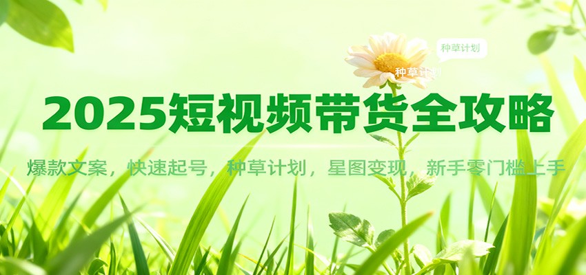 2025短视频带货全攻略：爆款文案，快速起号，种草计划，星图变现，新手零门槛上手-柒浠资源网