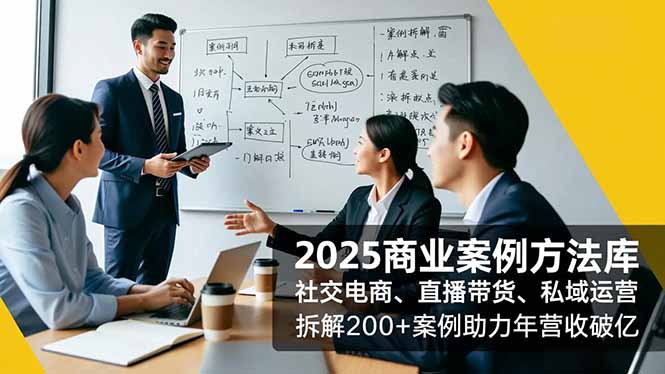 2025商业案例方法库，社交电商、直播带货、私域运营，拆解200+案例助力年营收破亿-柒浠资源网