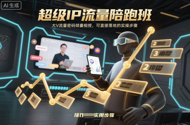 超级IP流量陪跑班,大V流量密码倾囊相授,可直接落地的实操步骤-柒浠资源网