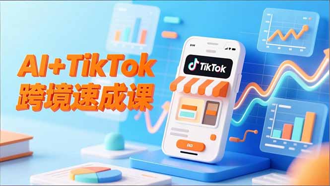 AI+TikTok跨境速成课，智能翻译、店铺定位、流程拆解，7天高效上线运营-柒浠资源网
