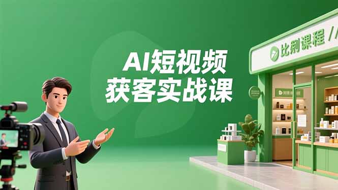 AI短视频获客实战课，数字人创作、实体行业应用、精准引流，30天获取客源月入6万+-柒浠资源网
