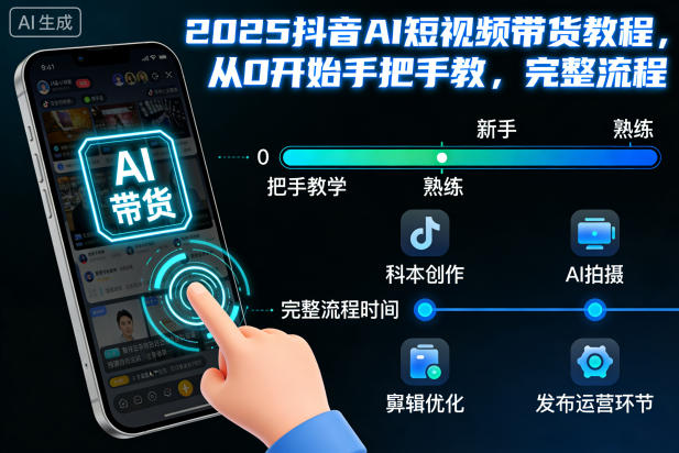 2025抖音AI短视频带货教程，从0开始手把手教，完整流程-柒浠资源网
