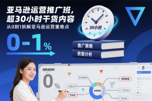 亚马逊运营推广班,超30小时干货内容,从0到1拆解亚马逊运营重难点-柒浠资源网