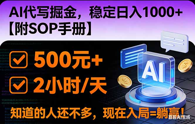 2026风口项目,AI代写掘金,稳定日入1000+,掌握核心技能【附SOP手册】-柒浠资源网