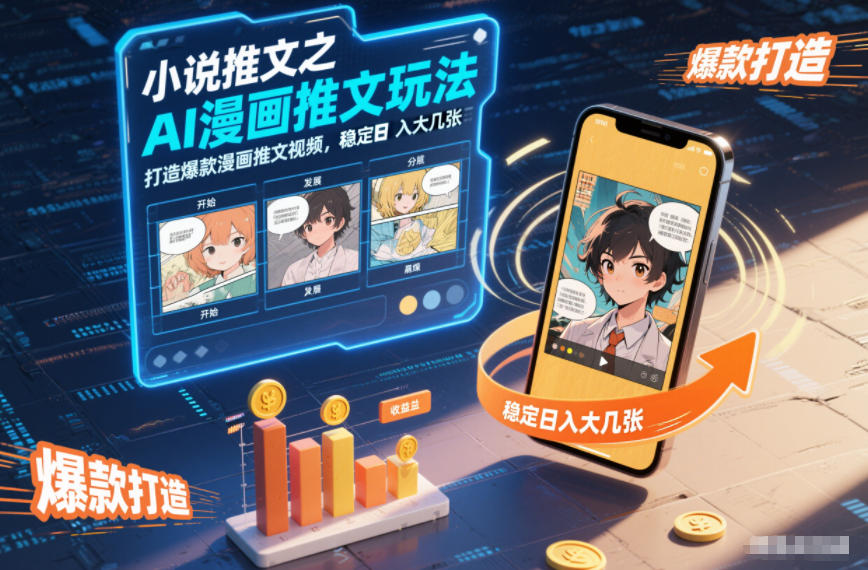 小说推文之AI漫画推文玩法，打造爆款漫画推文视频，稳定日入大几张-柒浠资源网