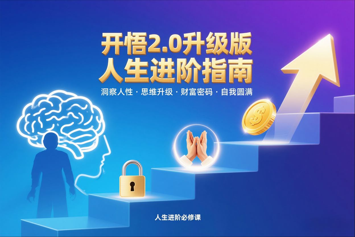 开悟2.0升级版人生进阶指南，洞察人性-思维升级-财富密码-自我圆满-柒浠资源网
